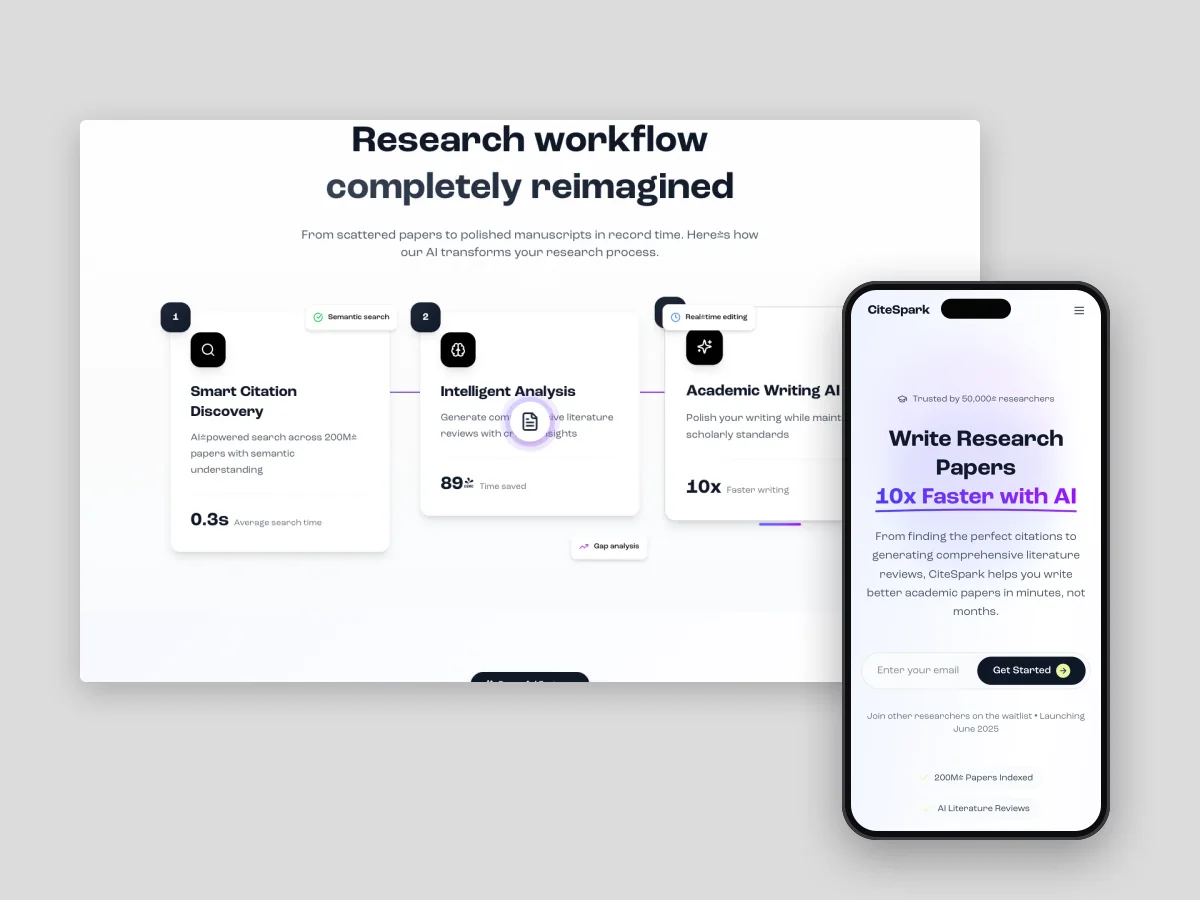 CITESPARK on desktop and mobile