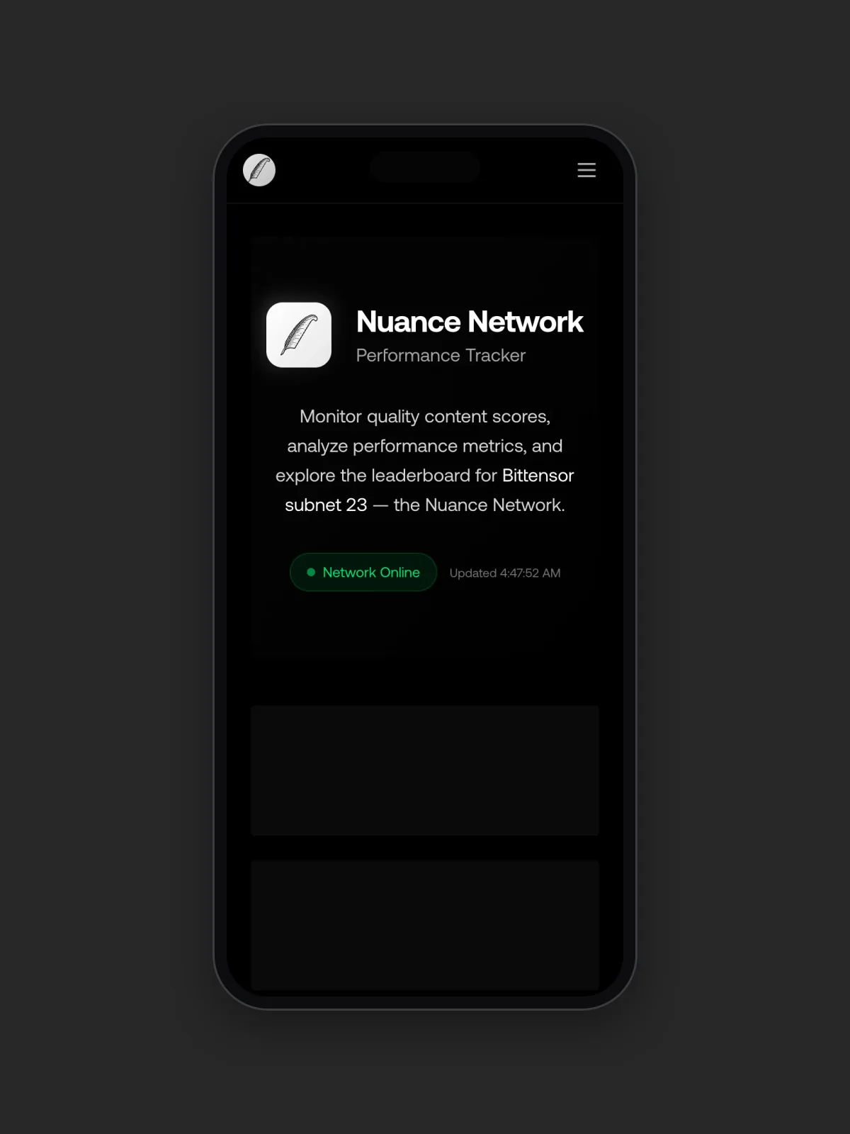 NUANCE TRACKER on a phone