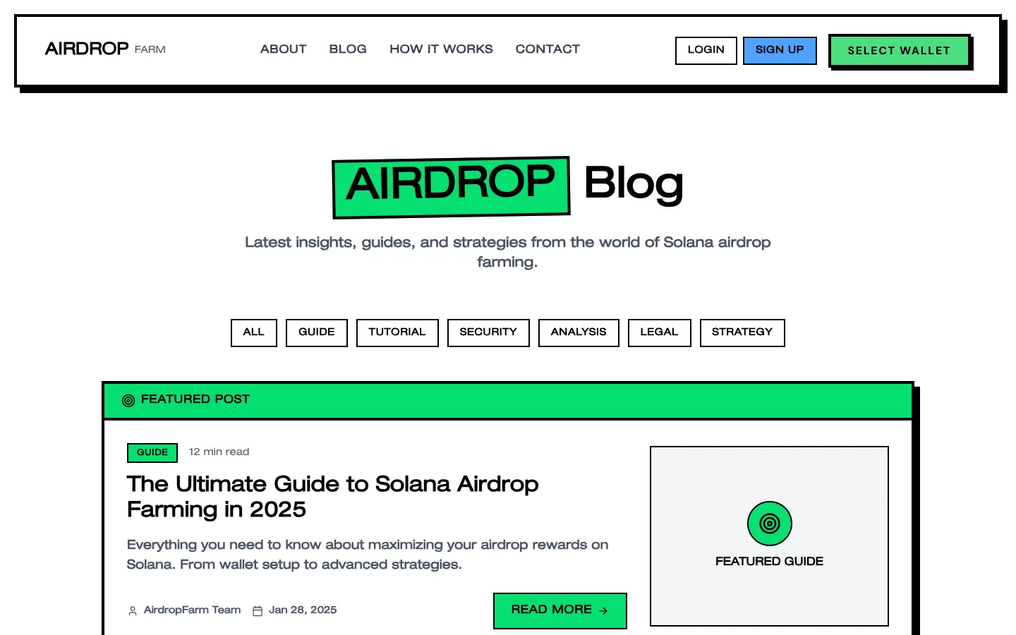 AIRDROPFARM website, screen 6