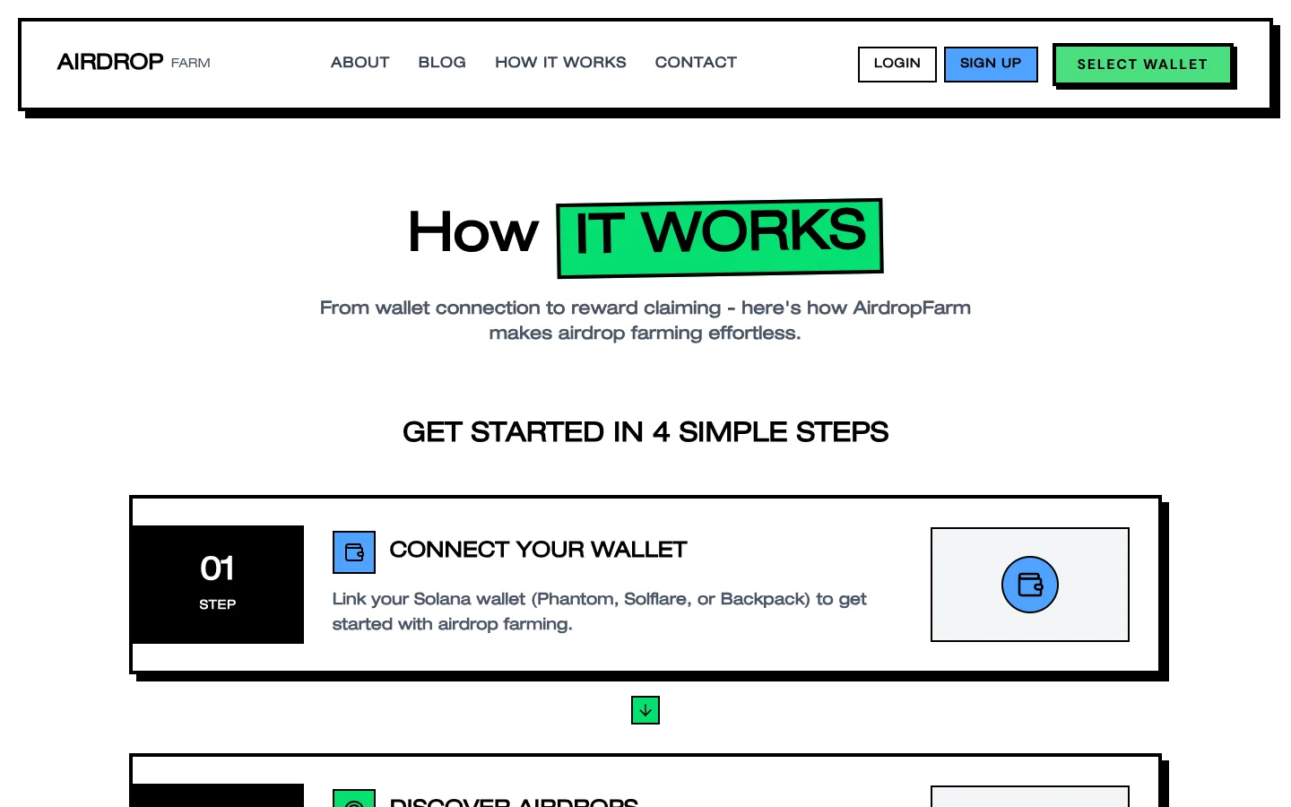 AIRDROPFARM website, screen 8