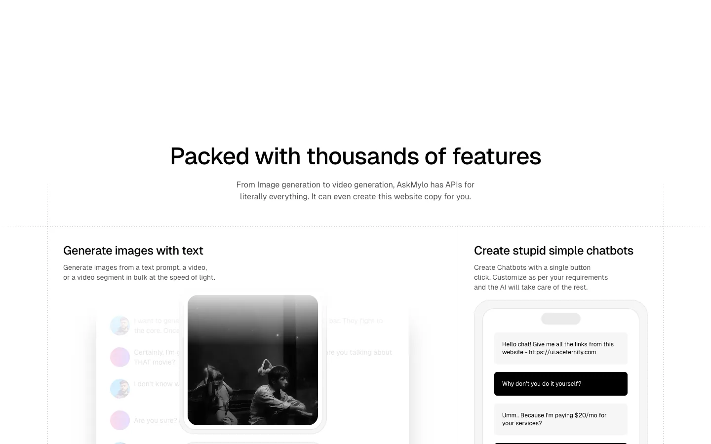 ASKMYLO website, screen 3