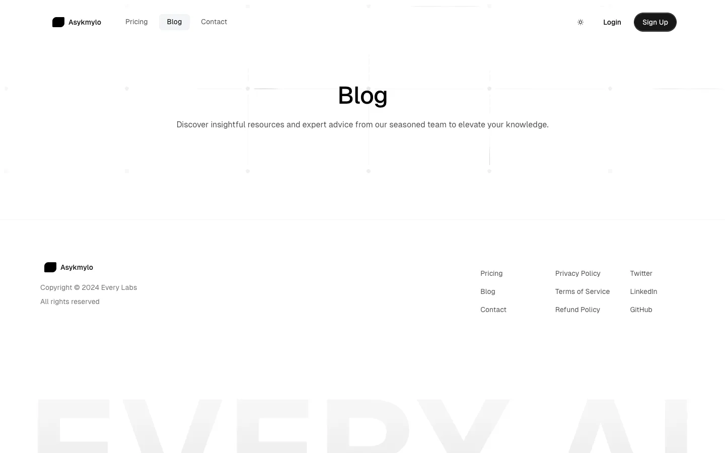 ASKMYLO website, screen 7