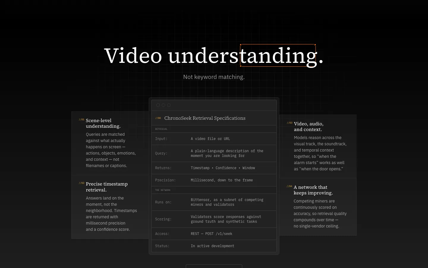 CHRONOSEEK website, screen 3