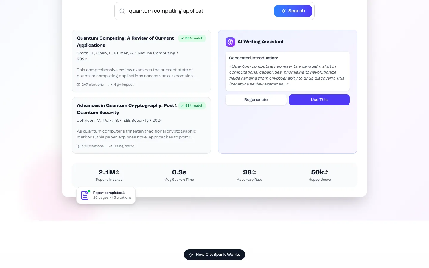 CITESPARK website, screen 2