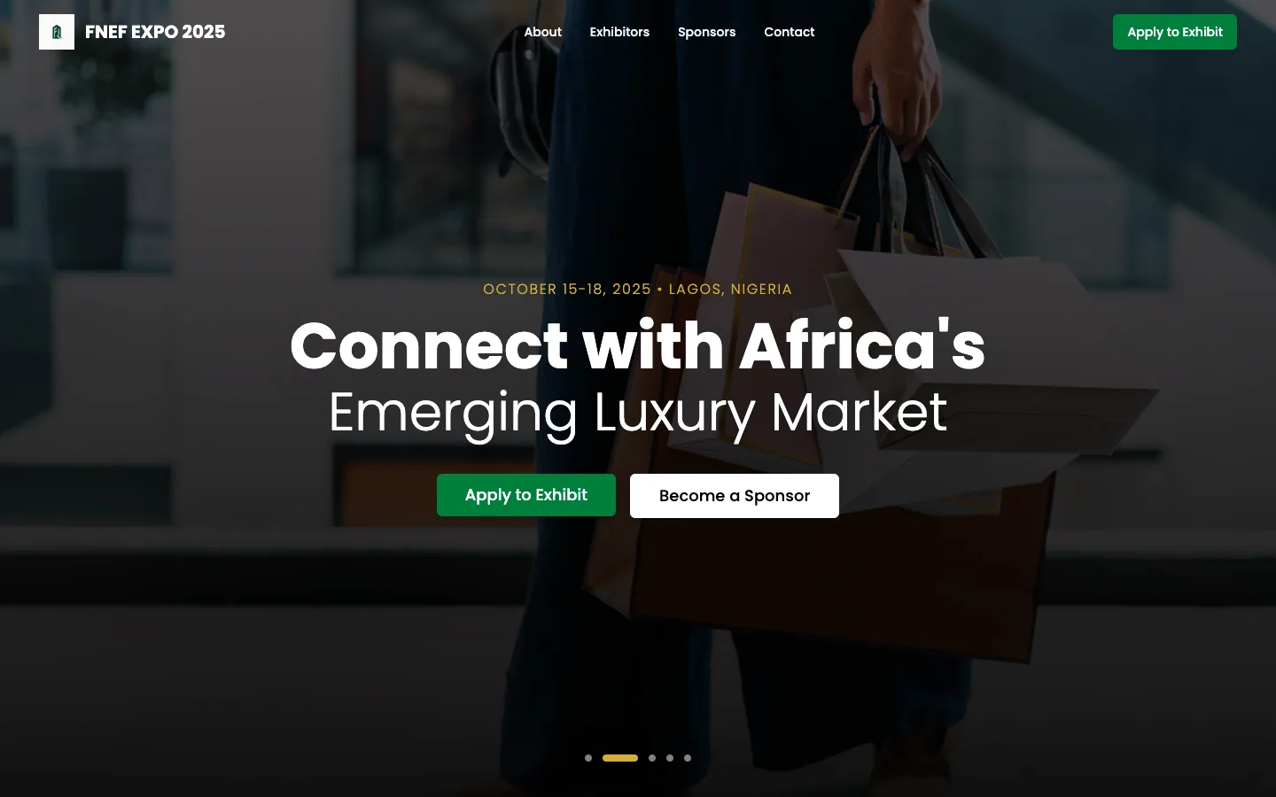 FNEF EXPO 2025 website, screen 1