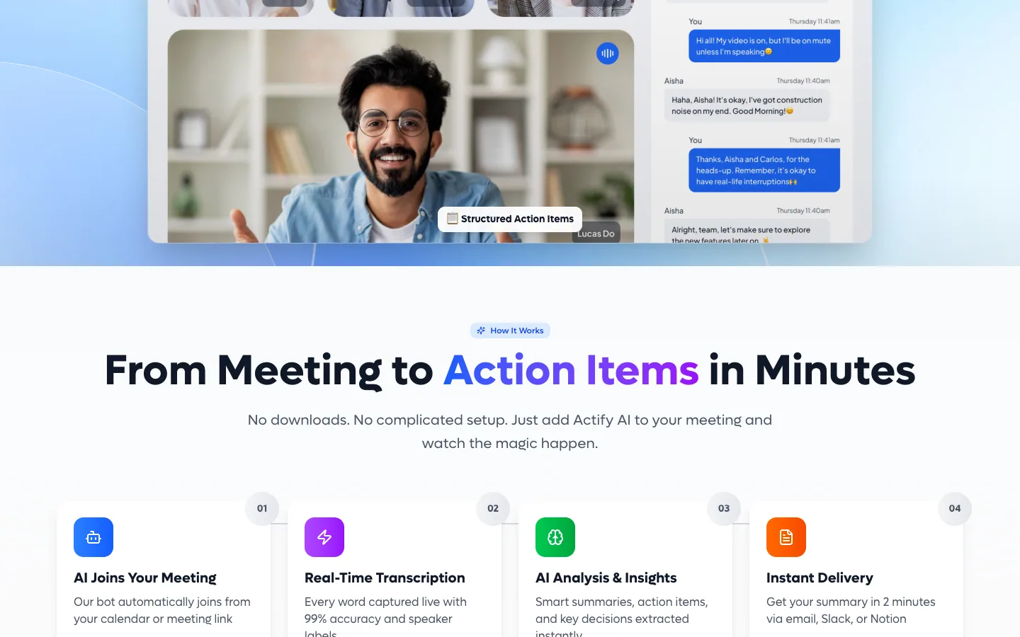 MEETINGMIND website, screen 2