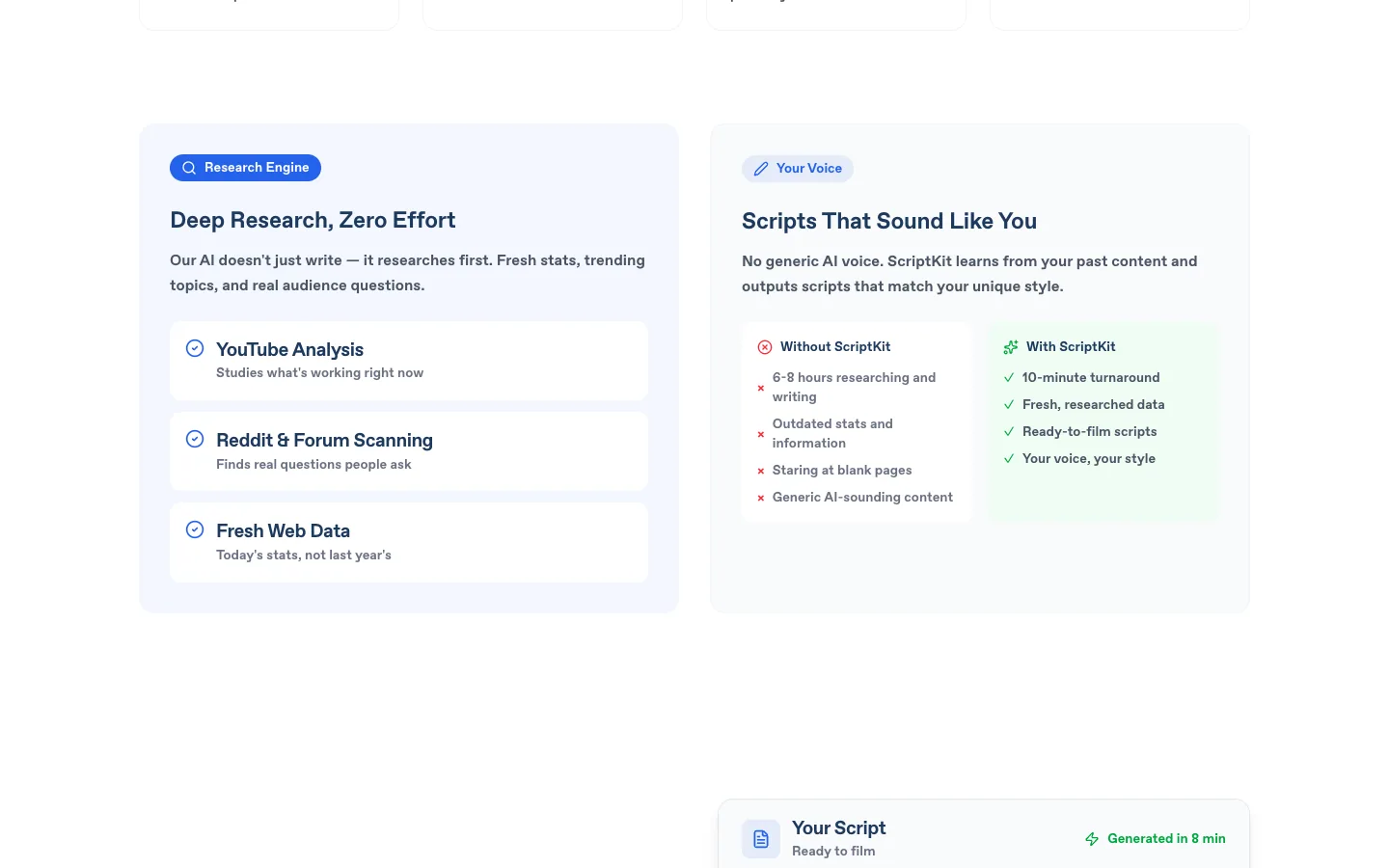SCRIPTKIT website, screen 3