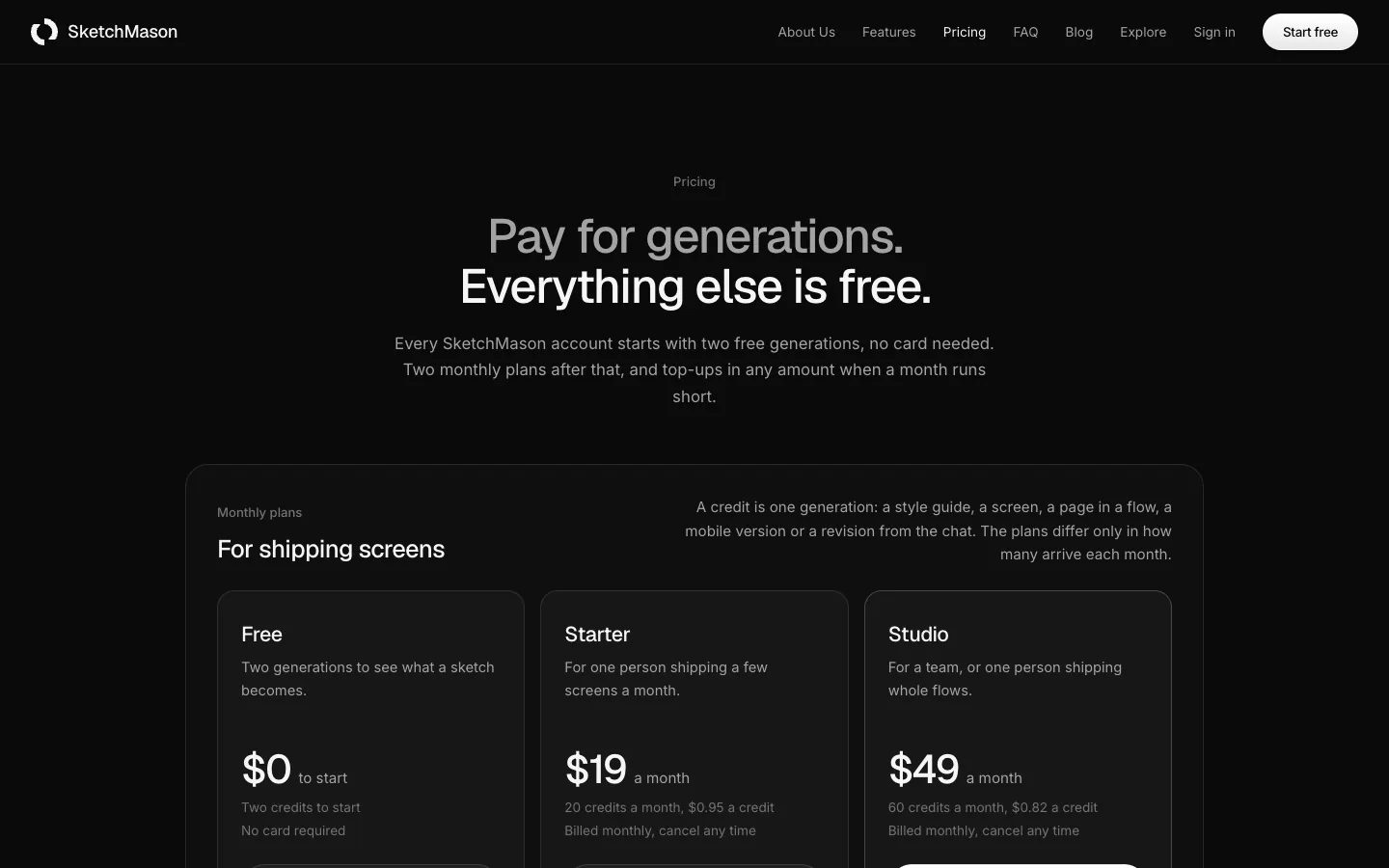 SKETCHMASON website, screen 5