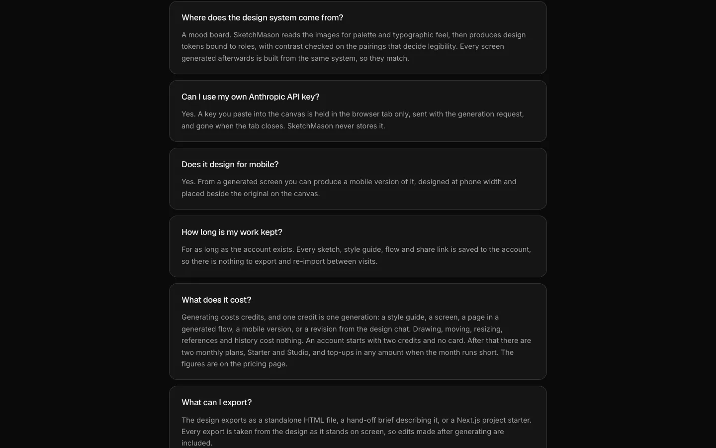 SKETCHMASON website, screen 8