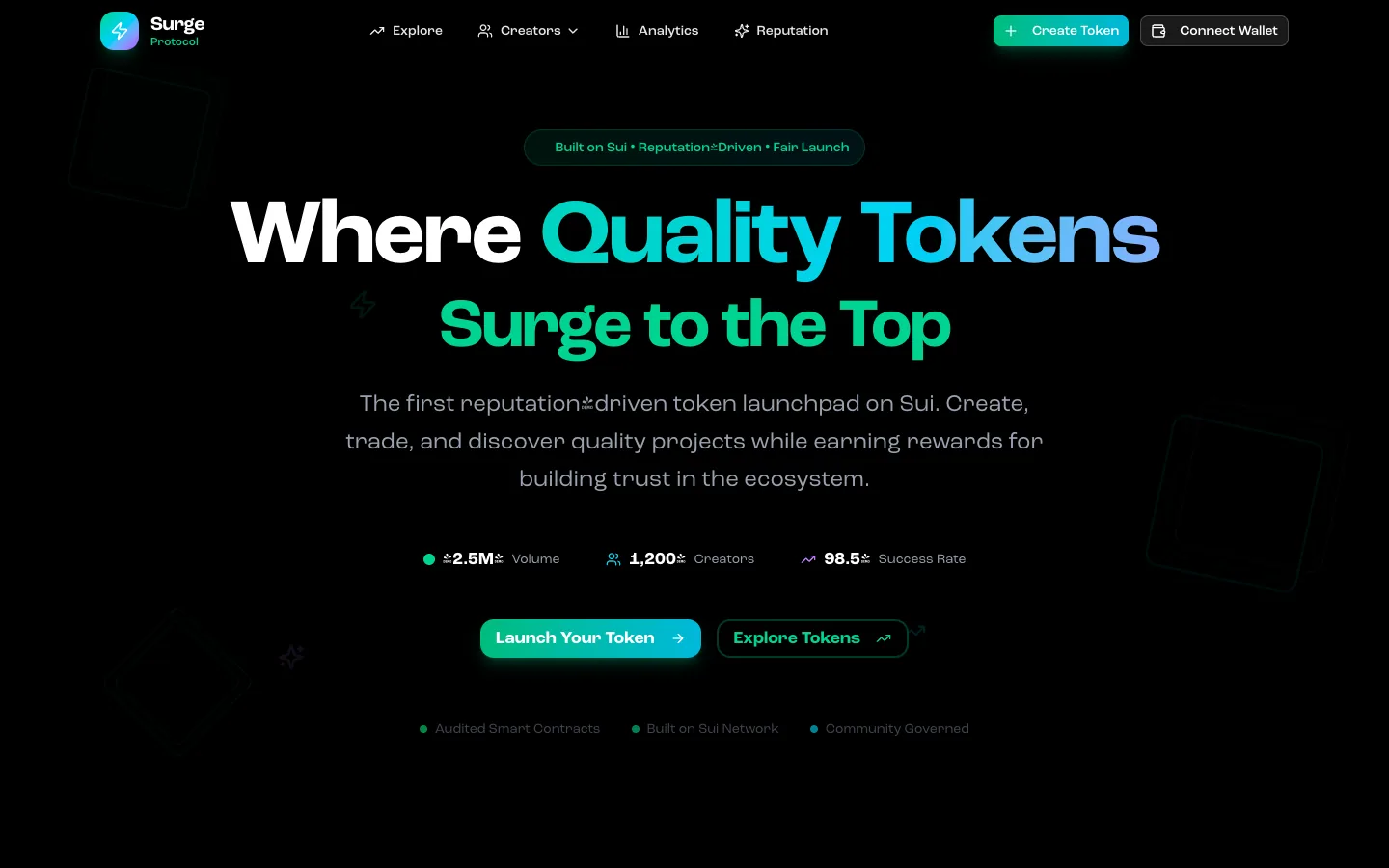 SURGE website, screen 1
