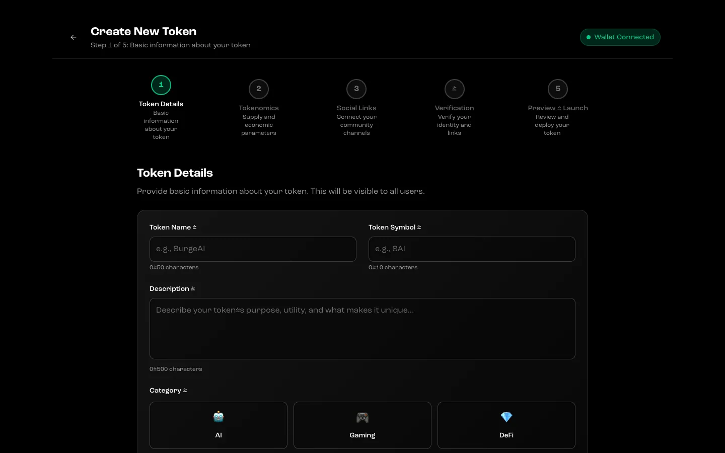 SURGE website, screen 6